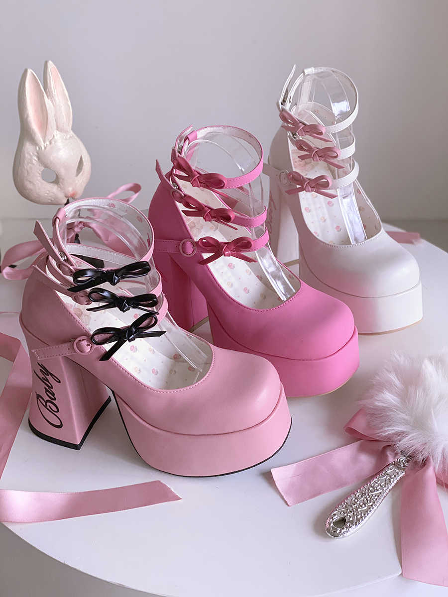 Barbie Diary Bows Coquette Platform High-heeled Shoes