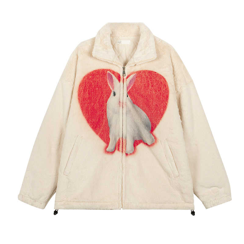 Cocoon Rabbit Jacket White Rabbit Plush Jacket – By Coquette