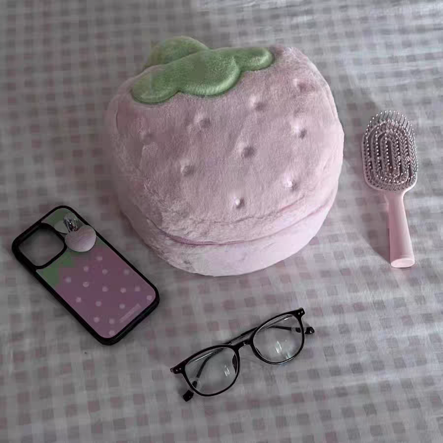 cute strawberry cosmetic bag