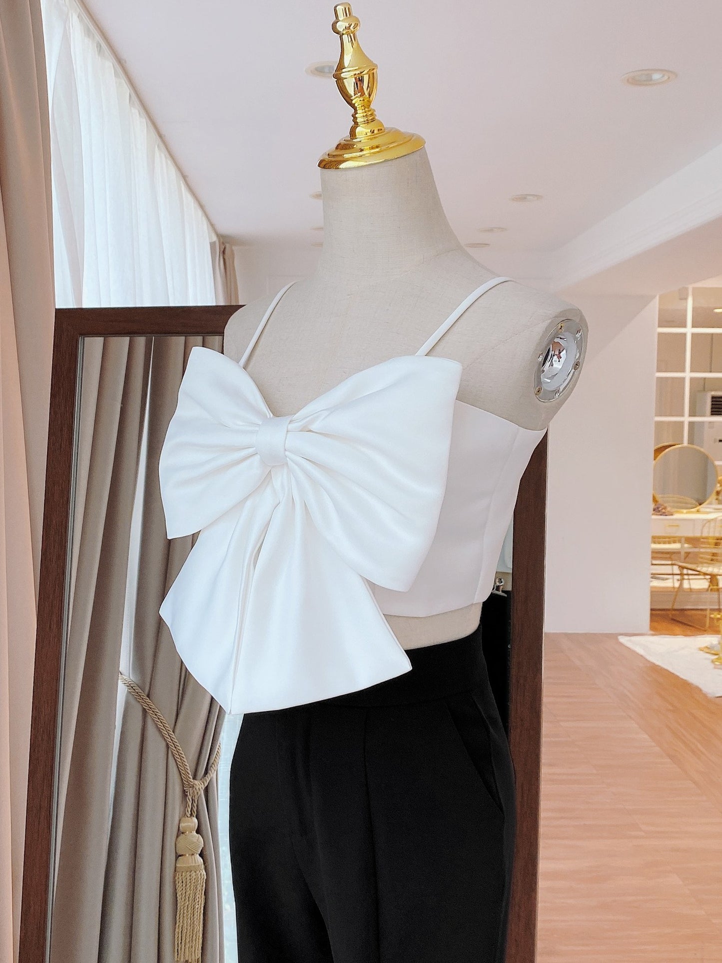 soft girl coquette bow shirt