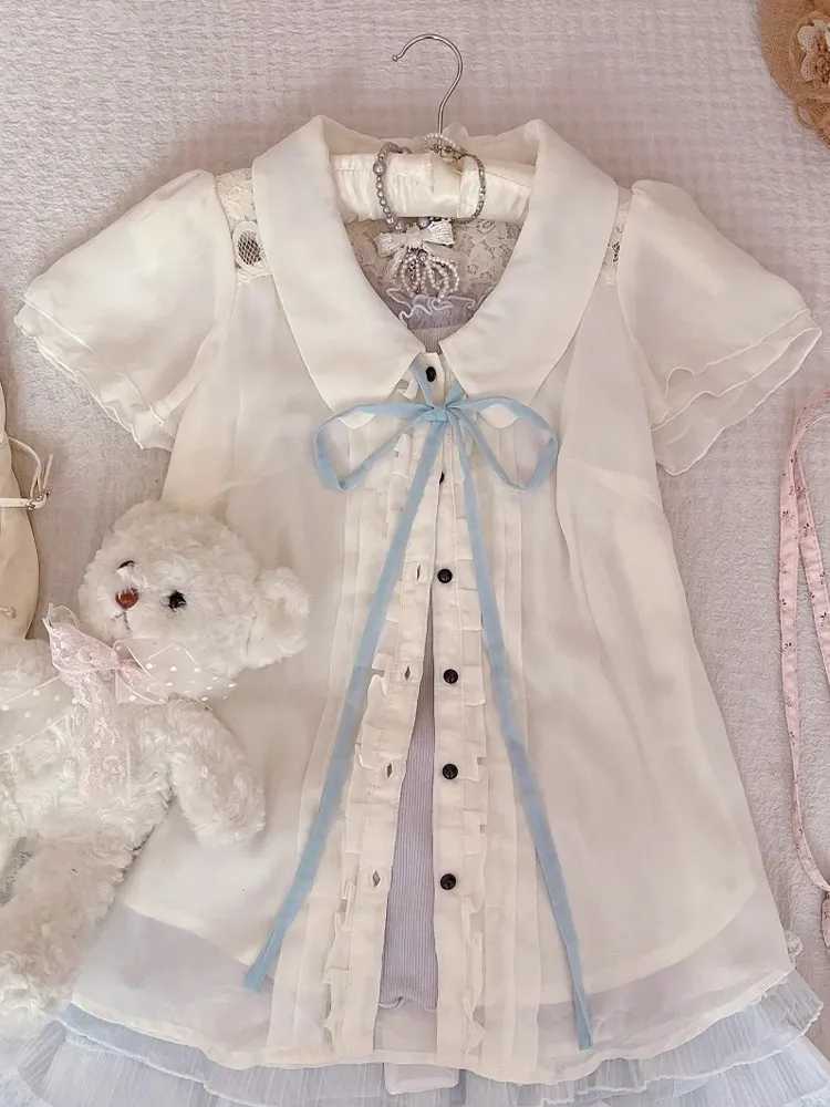 Retro Ruffled Shirt Cake Skirt Three-piece Set