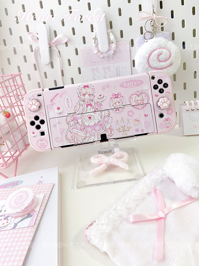 Cute pink switch oled protective case