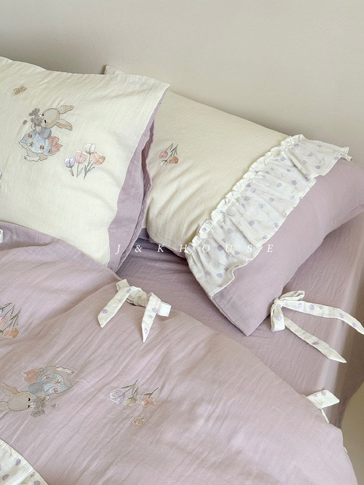 French girly cotton bed sheets four-piece set