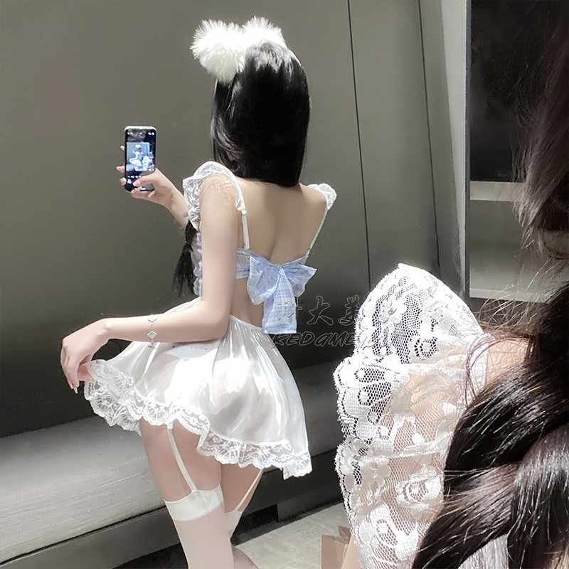 Mesh Plaid Maid Dress