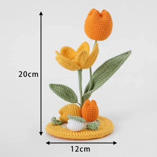 diy wool Tulip mobile phone holder