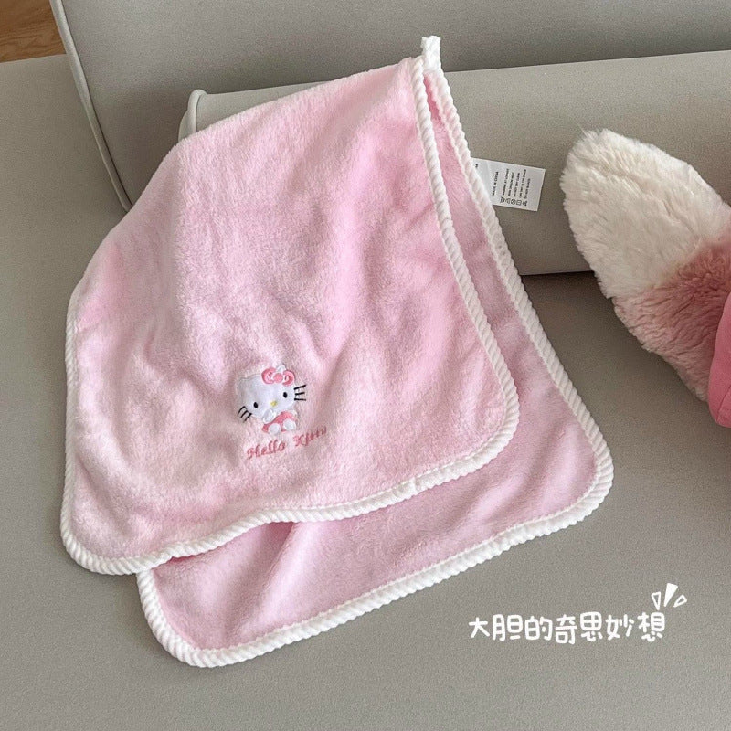 Pink kitty cute bath towel