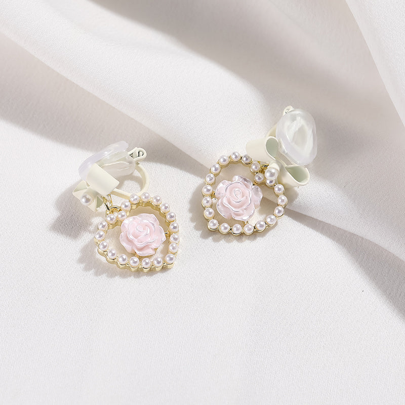 hearts pearls kawaii earrings