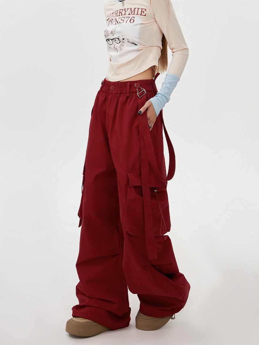 Burgundy Street Cargo Pants