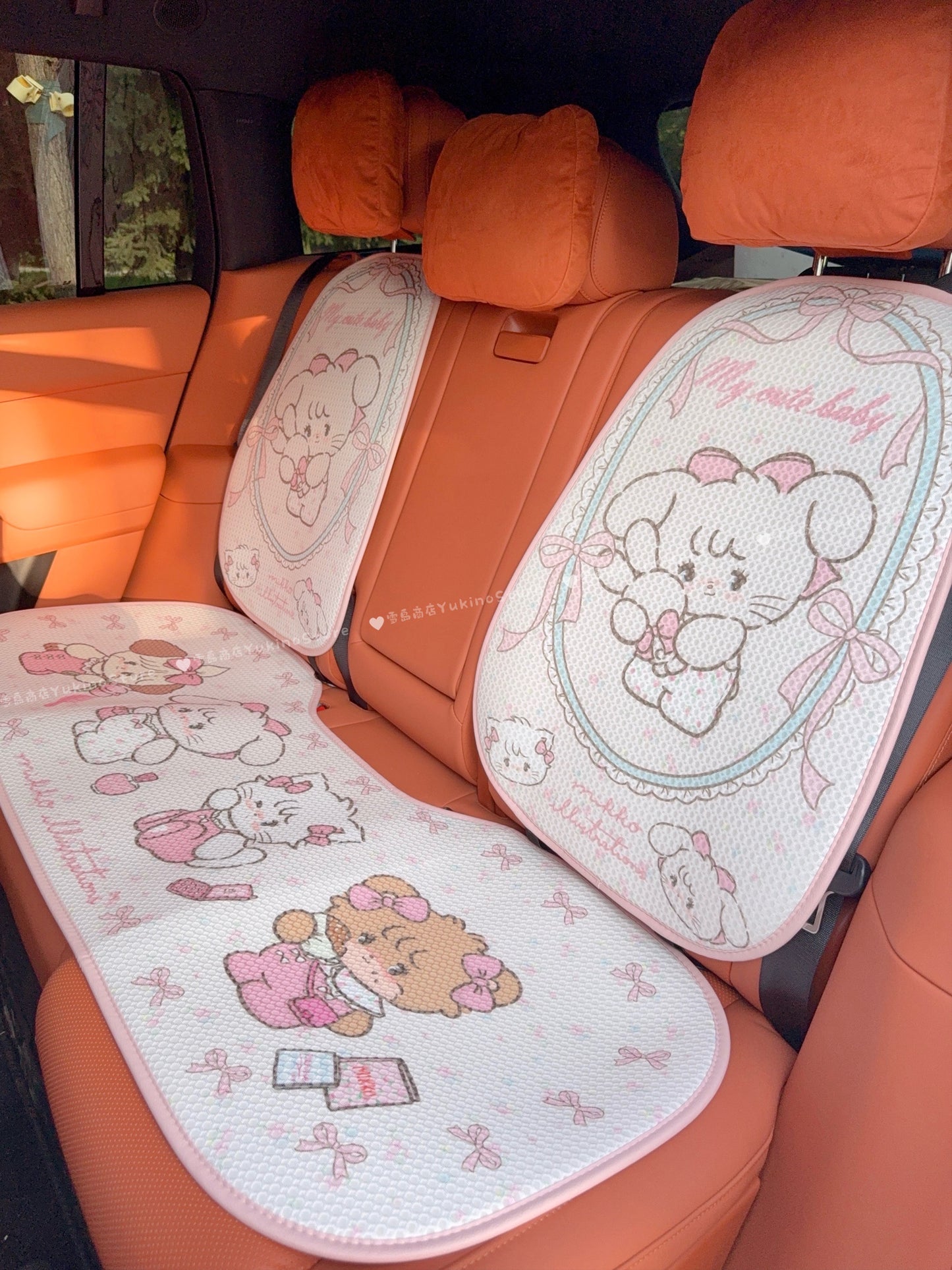 kawaii pink car interior car seat cushion