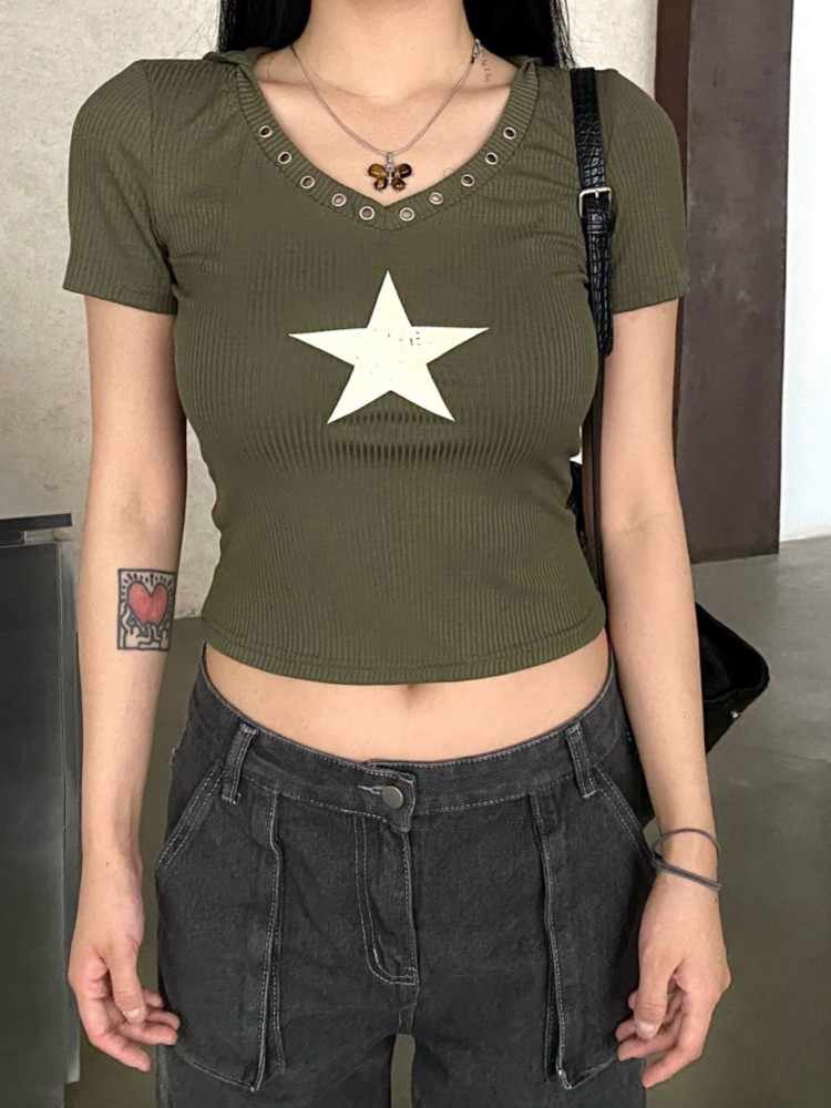 Star Girl Retro Crop Tee