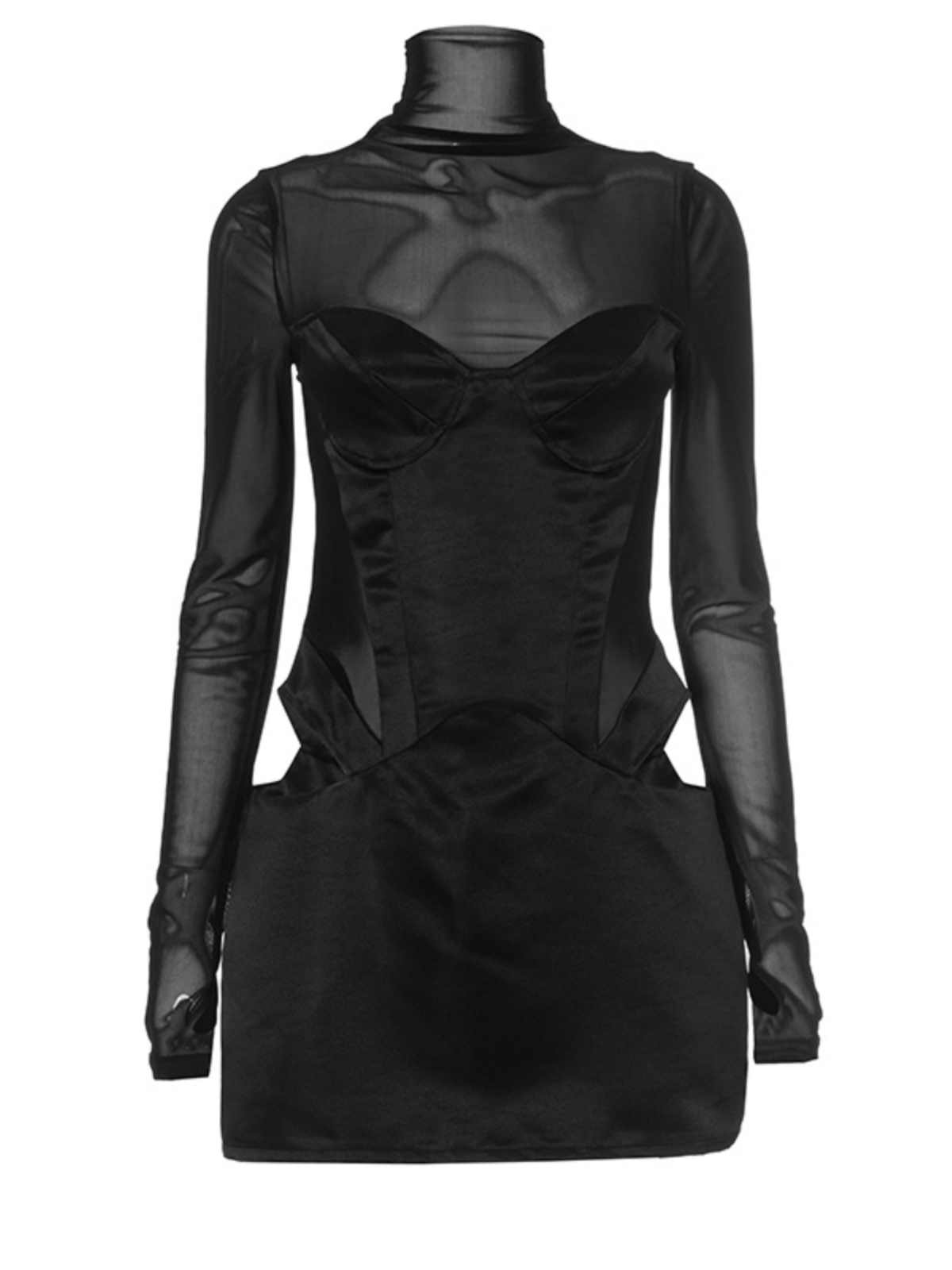 Mesh Hollow Cut Hip-hugging Dress