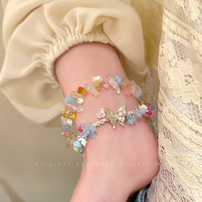 Gravel Butterfly Flower Kawaii Bracelet