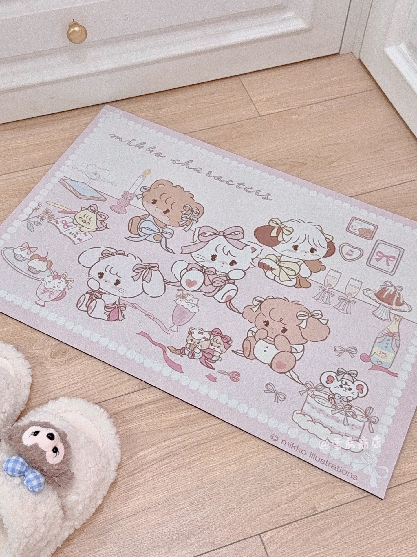 kawaii pink bathroom diatom mud absorbent floor mat