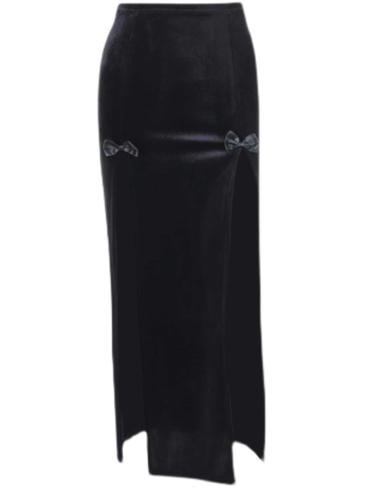 Gothic Velvet Slit Dark Coquette Skirt