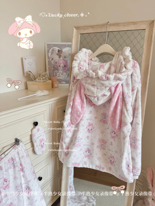 kawaii melody pink coat suit