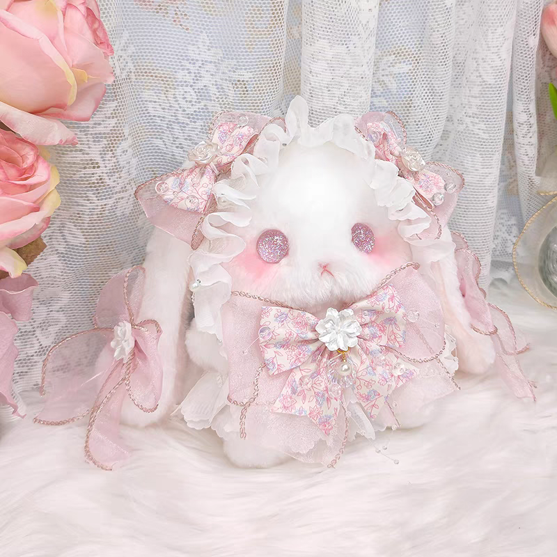 lolita pink plush rabbit pearls bag