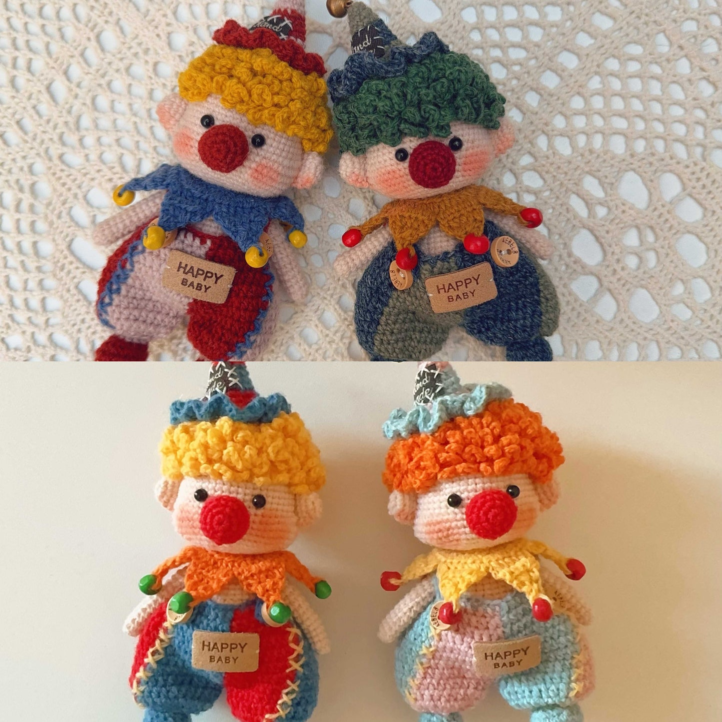 diy woolen Retro clown doll