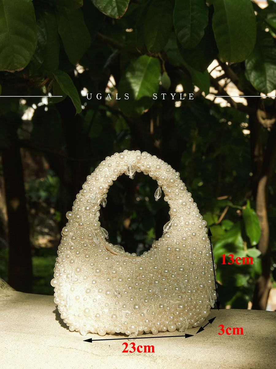 French vintage pearl underarm clutch bag