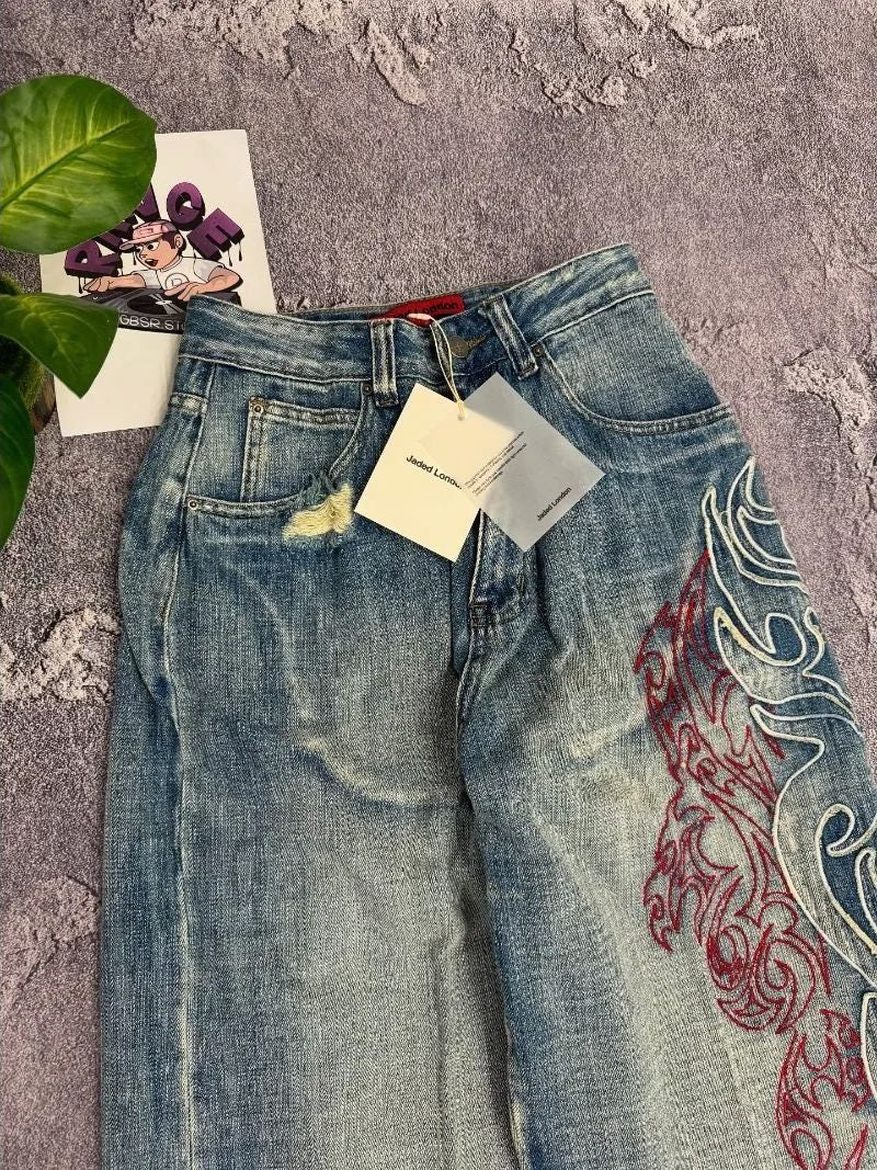Retro Street Brand Jeans Pants