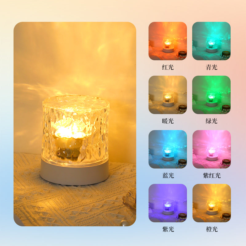 Rotating water pattern night light
