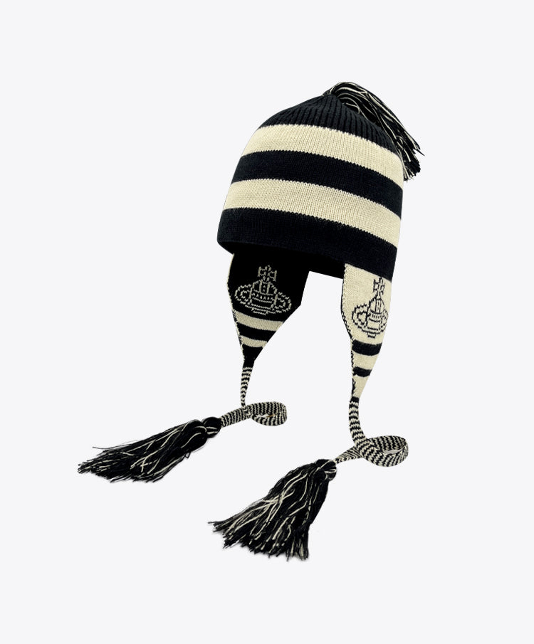 Y2K Striped Suede Knitted Hat