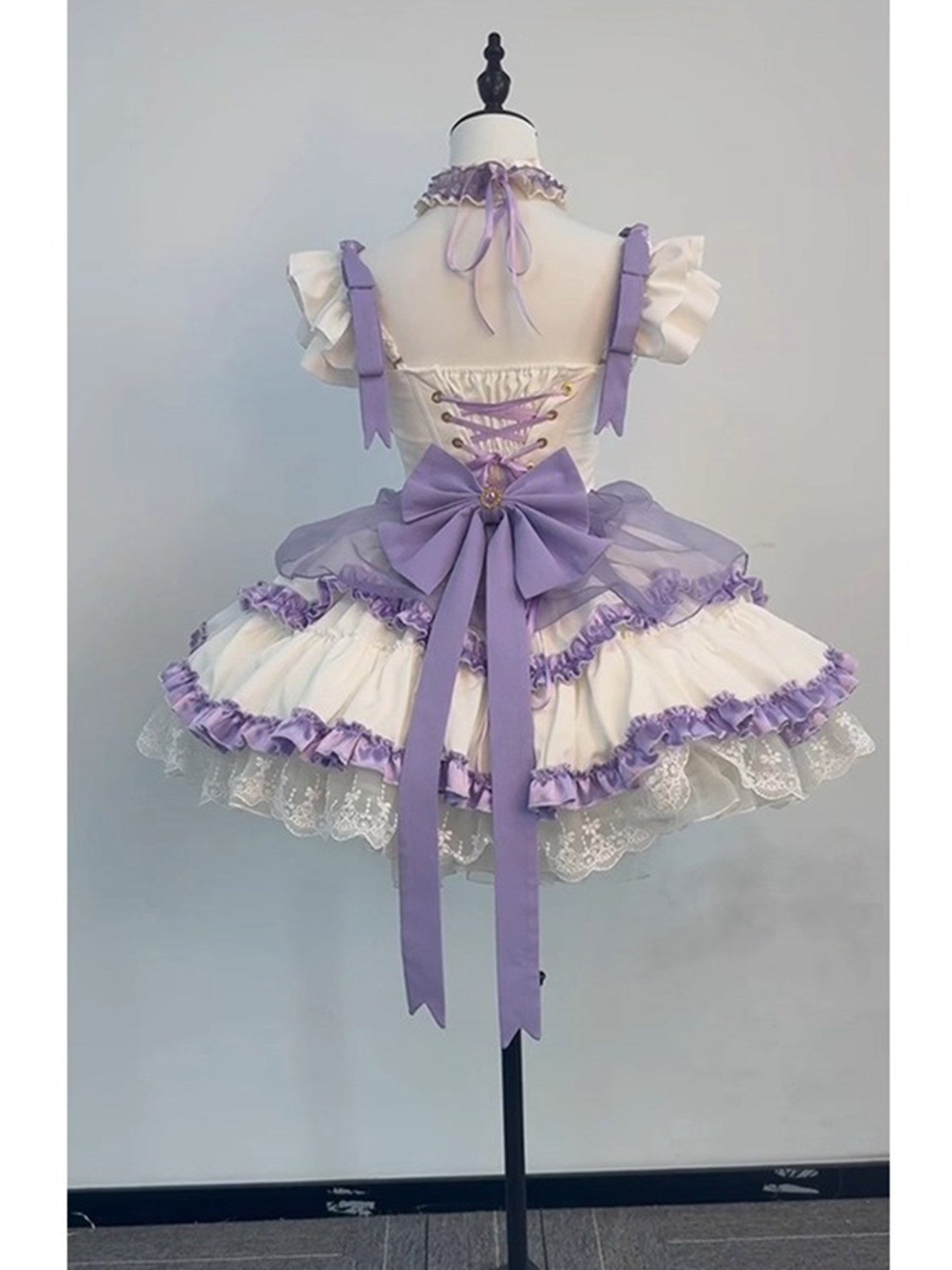purple lolita ruffled princess dress