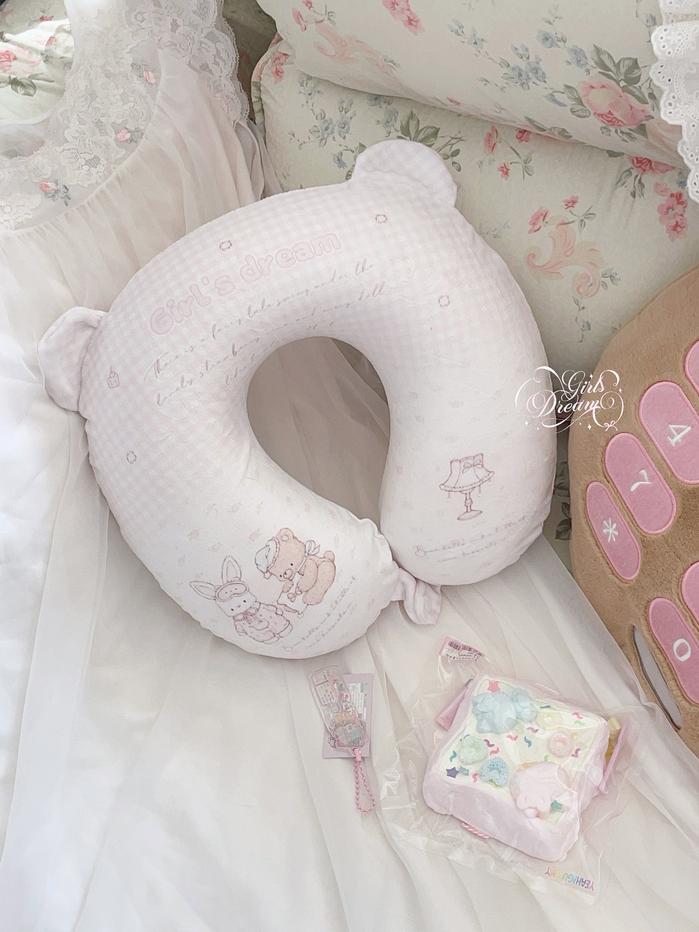 Girl's Dream Pink U-shaped Pillow