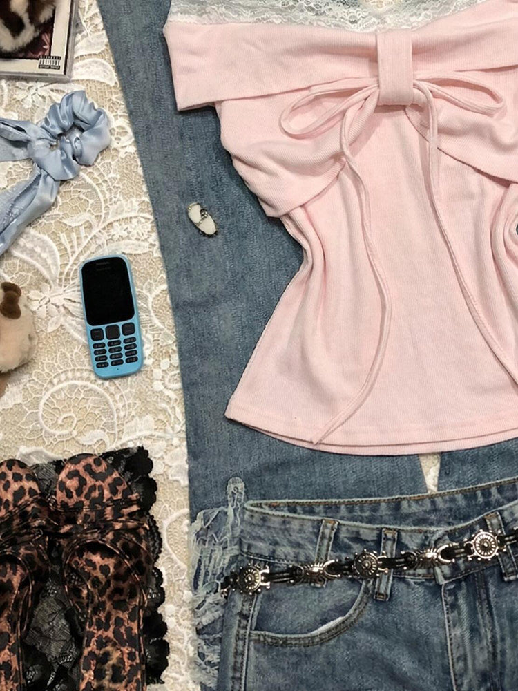 pink coquette bow shirt