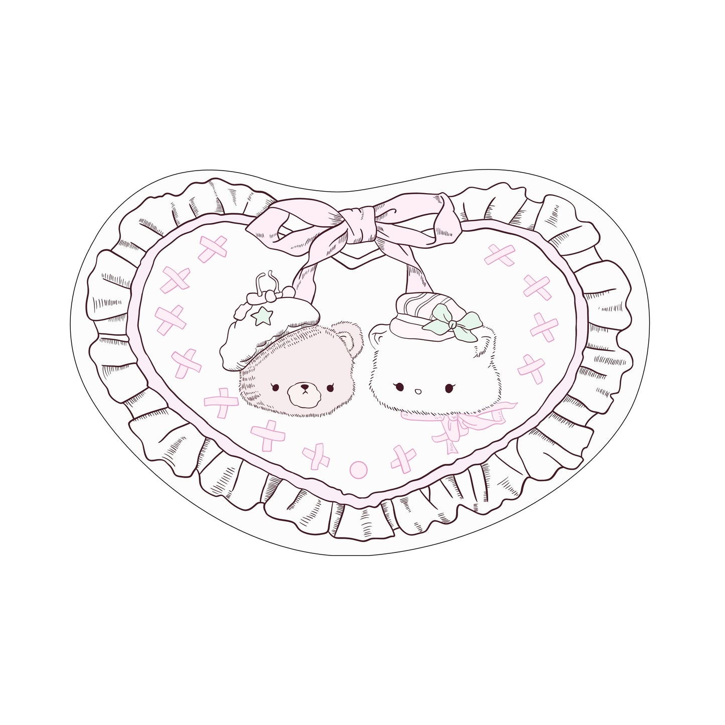 Pink cartoon cute heart-shaped bedside blanket