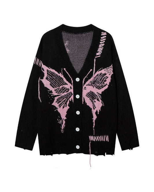 Fairy Grunge Butterfly Knitted Cardigan