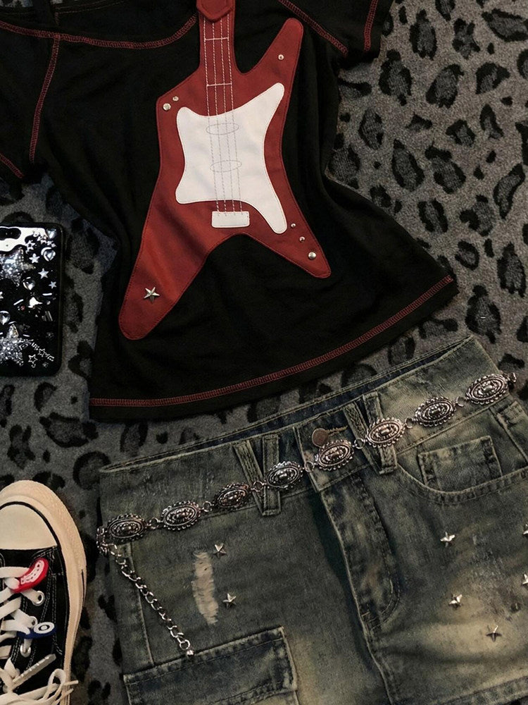 punk guitar shirt