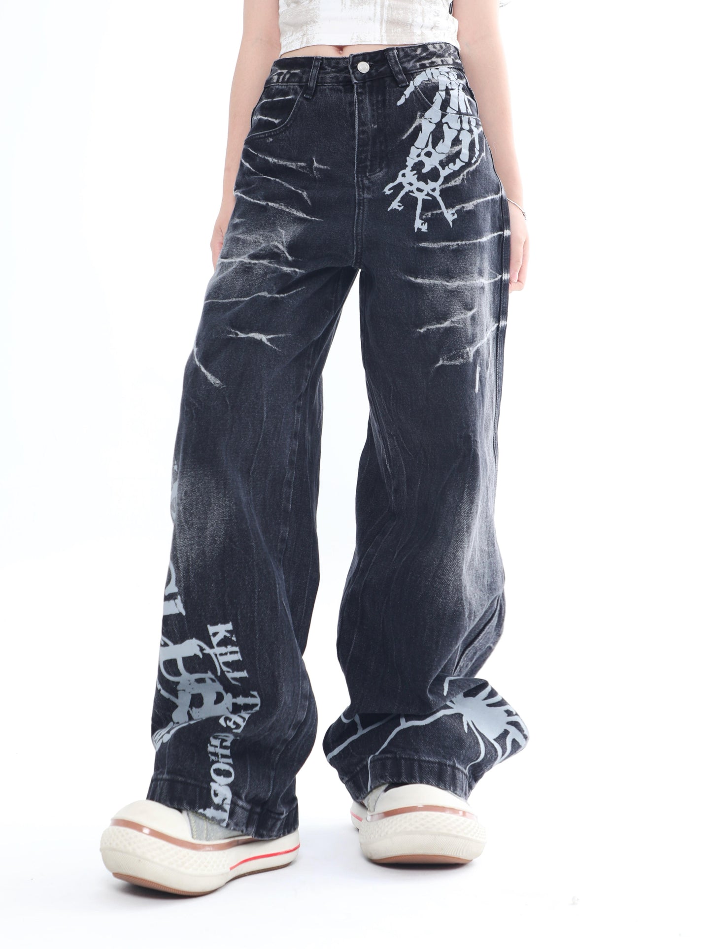 Grunge Distressed Hip-Hop Jeans