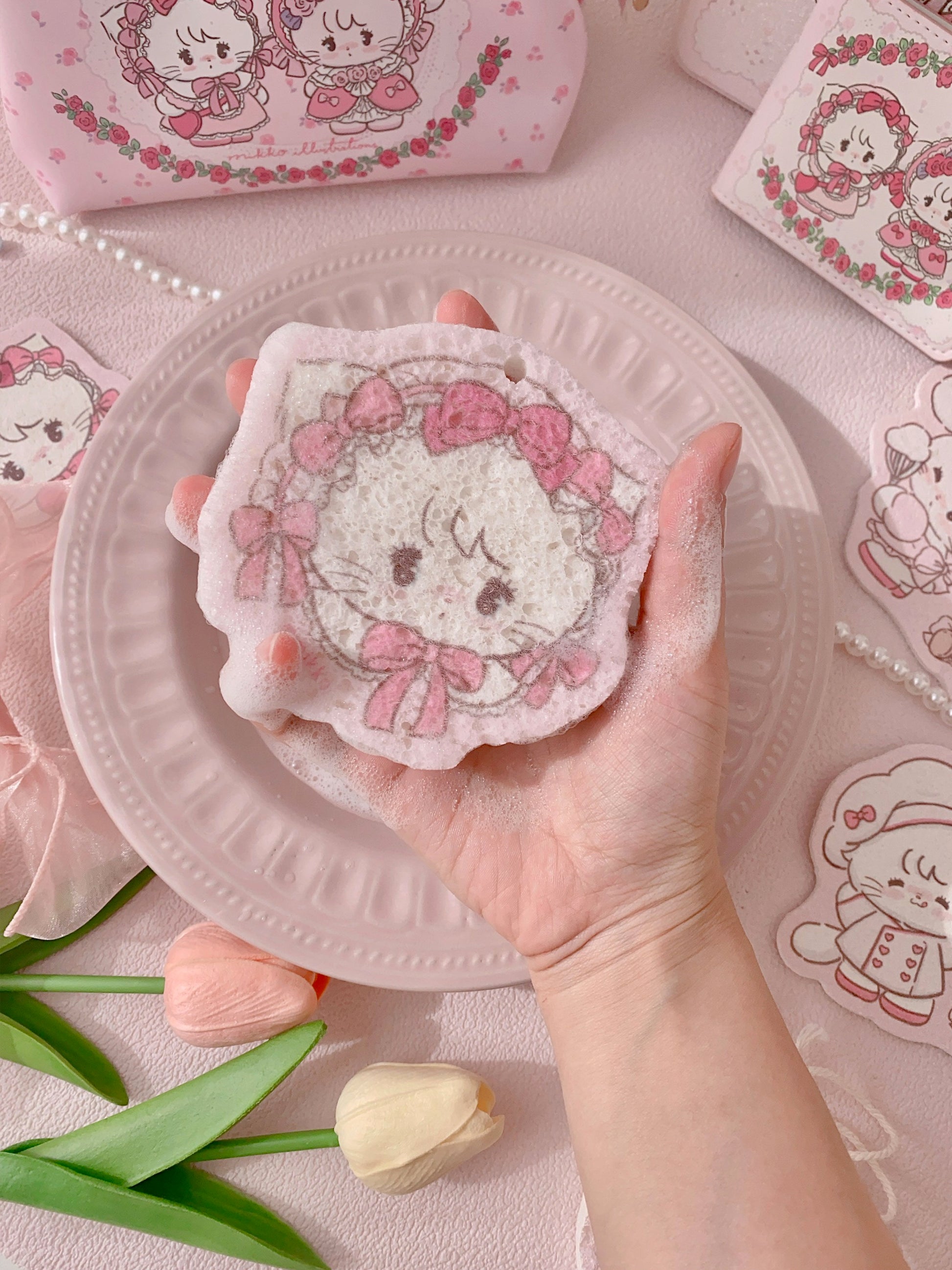 kawaii compressed wood pulp cotton