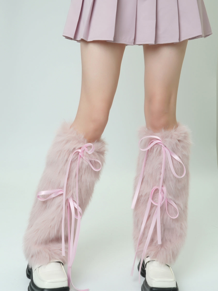 Y2K Fur Bows Coquette Socks