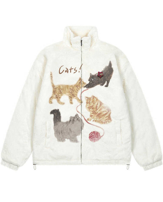 Street Cute Kitten Cotton Jacket