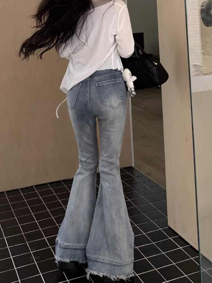 Coquette Distressed Bell Bottom Jeans