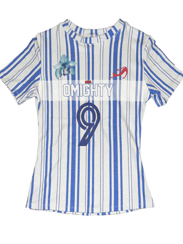 Striped Printed Jersey T-shirt