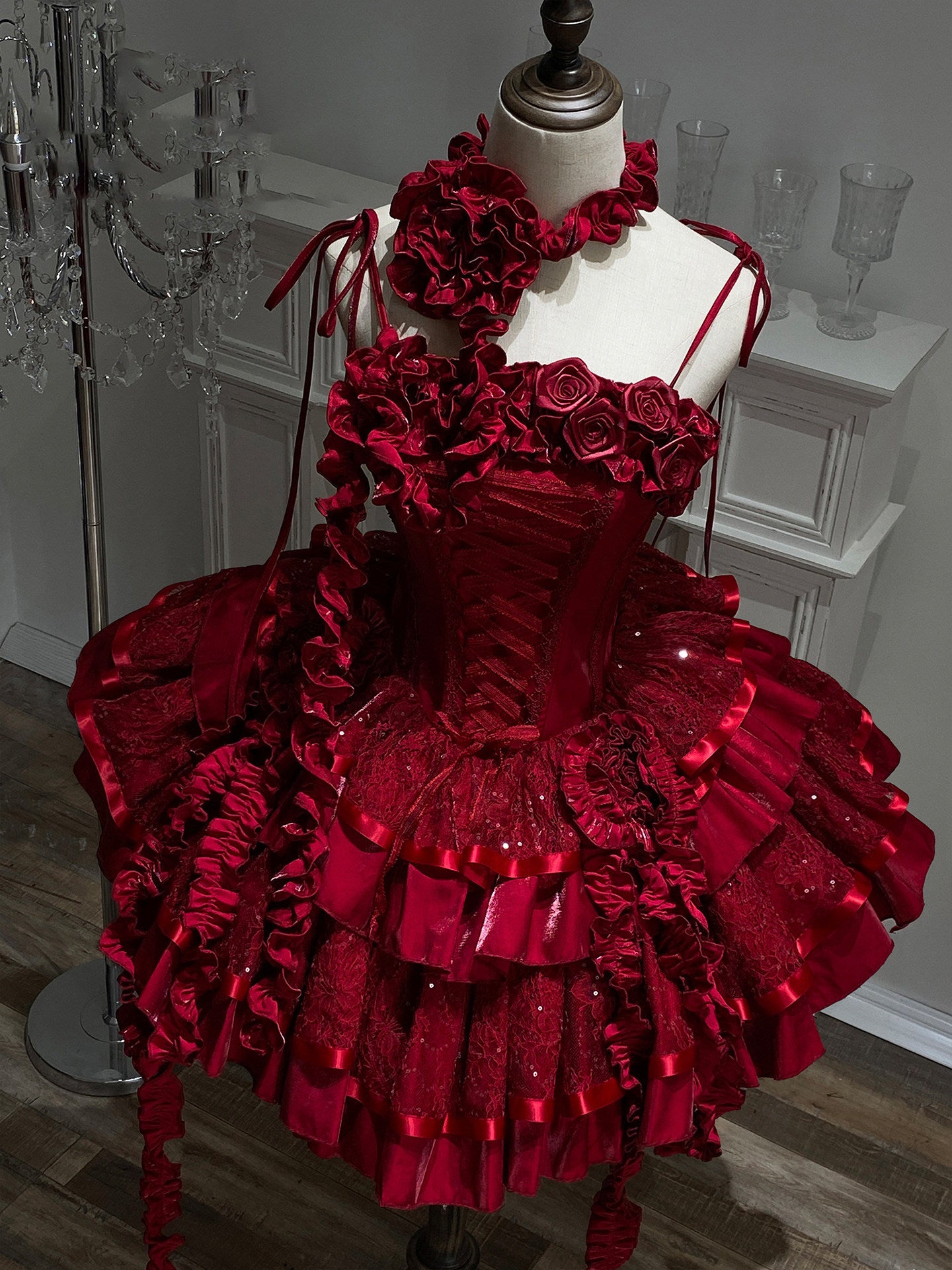 roses gothic cake dress