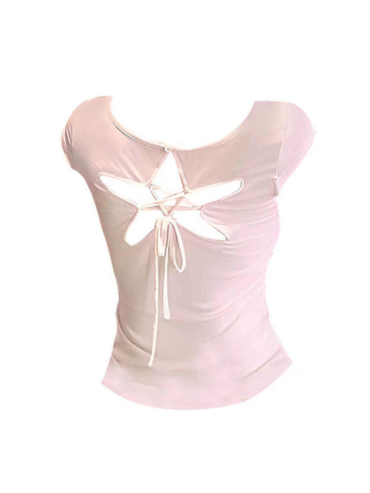 Backless Hollow Star T-shirt