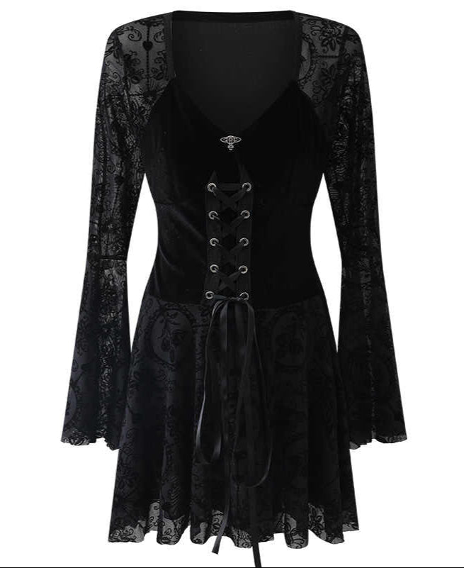 Goth Velvet Dark Coquette Dress