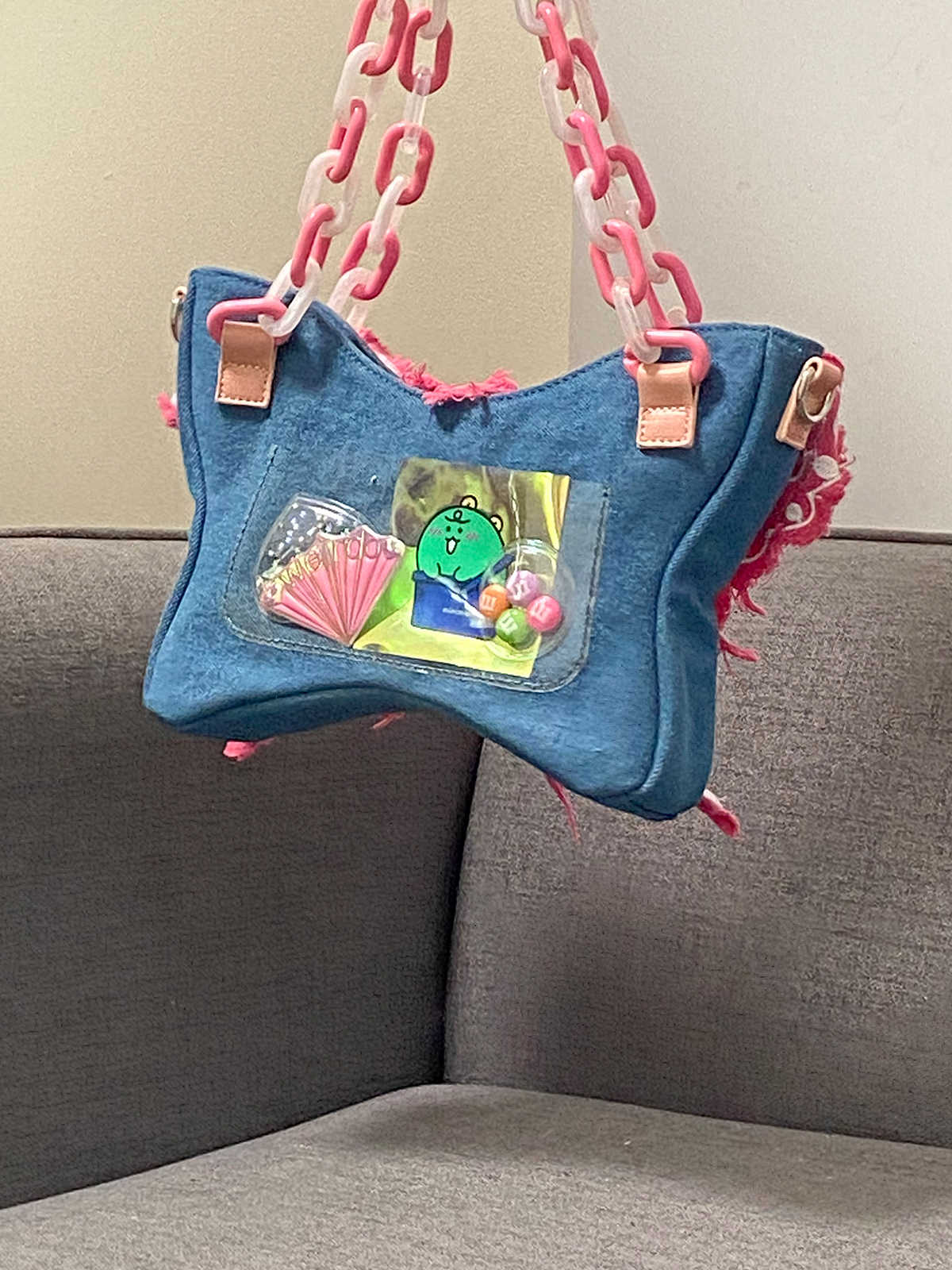 Y2K Denim Butterfly Crossbody Bag