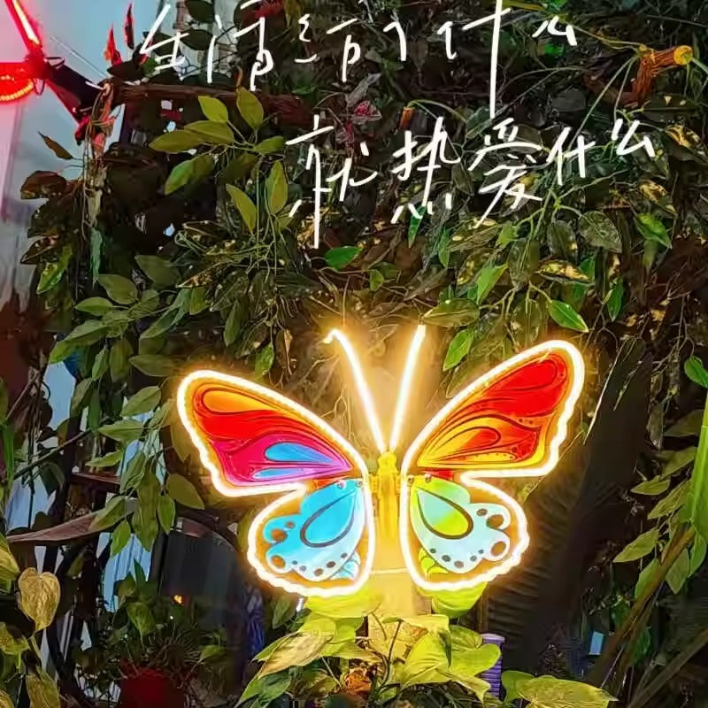 Outdoor waterproof glowing butterfly lamp