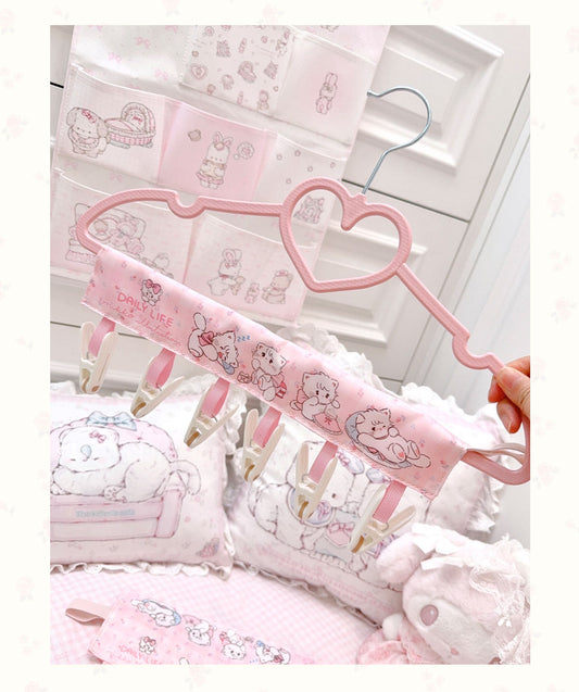 kawaii pink underwear drying rack