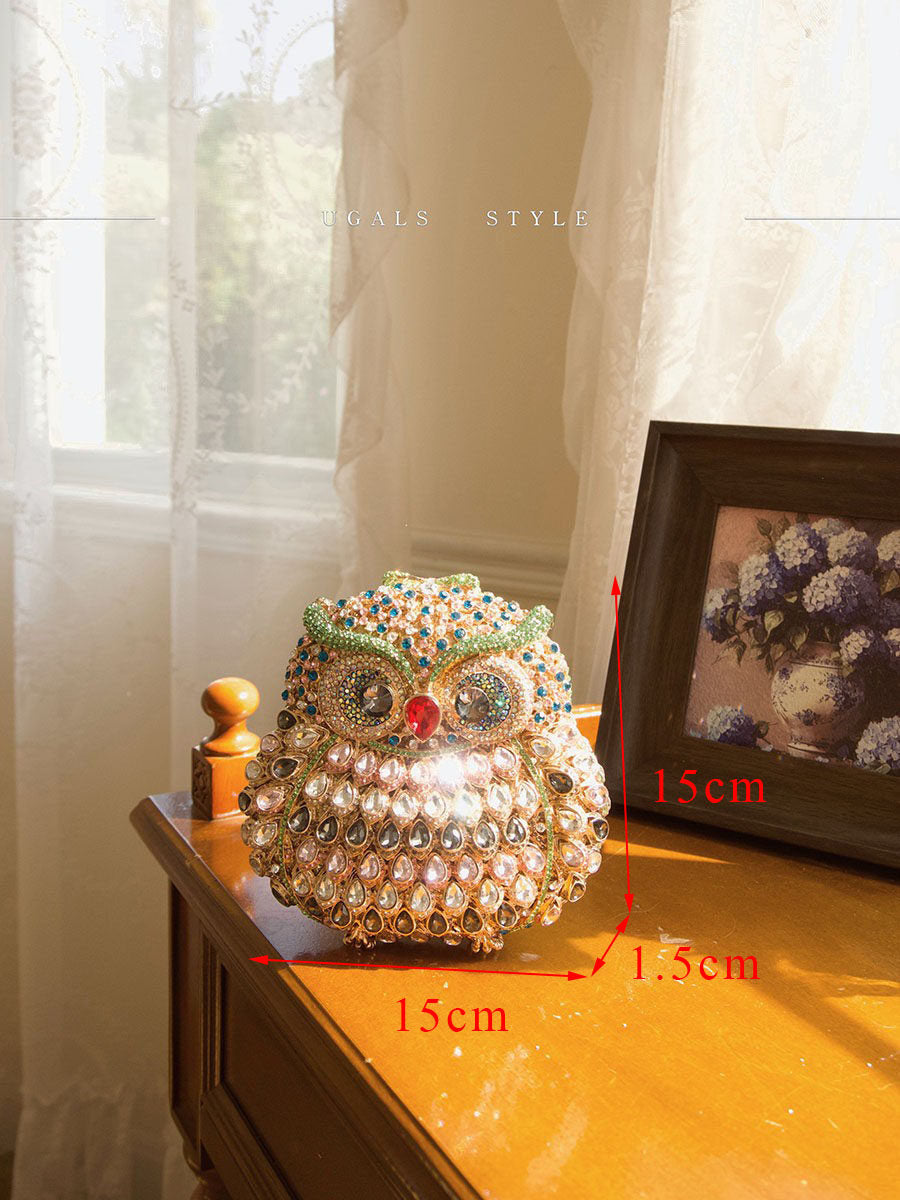 Owl Water Diamond Clutch Crossbody Bag
