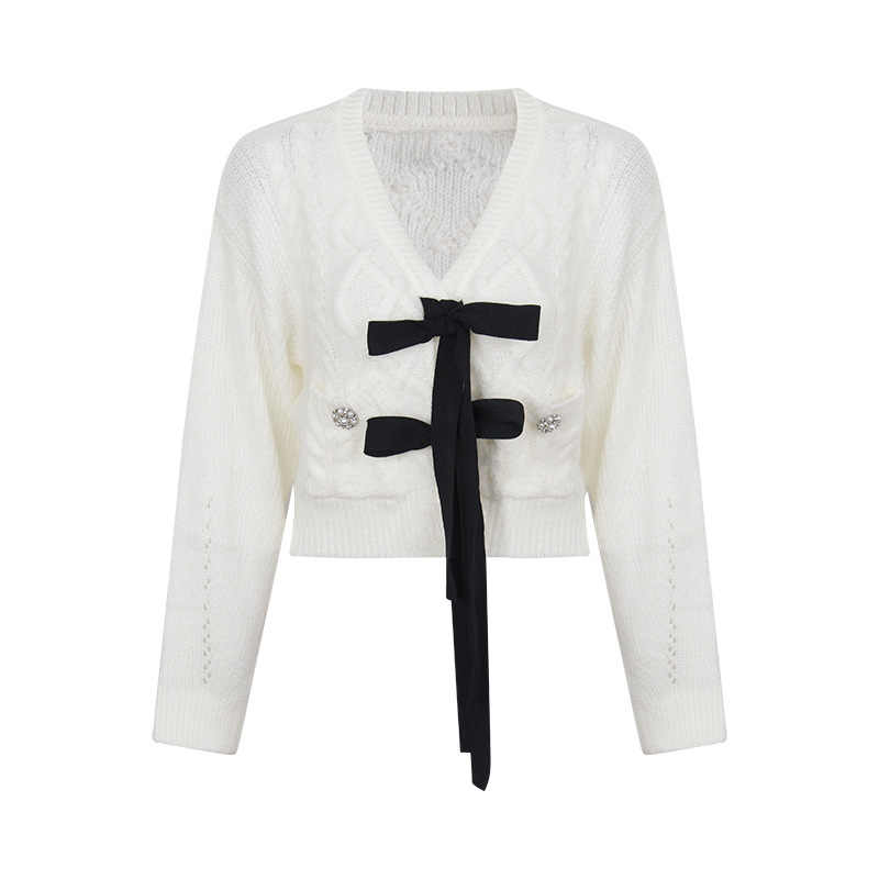 Chic Bow Knitted Cardigan