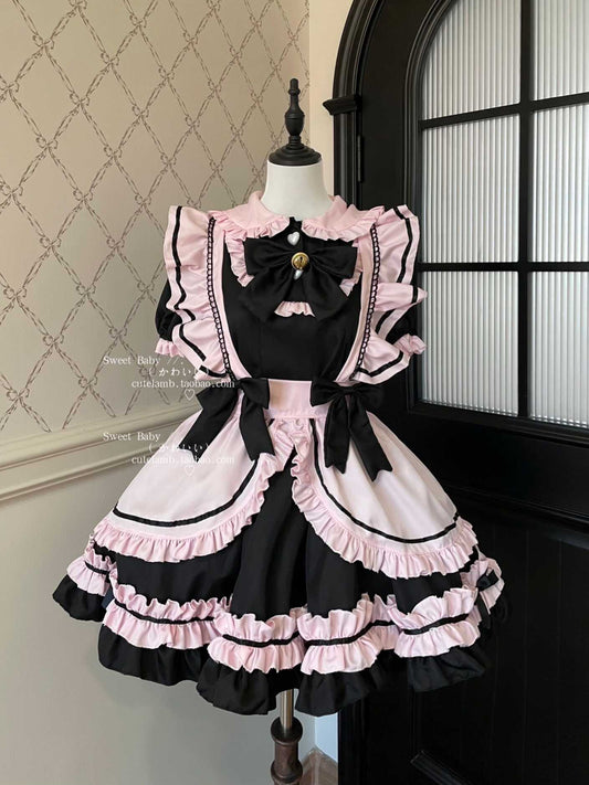 Pink Cat Maid Cute Dress