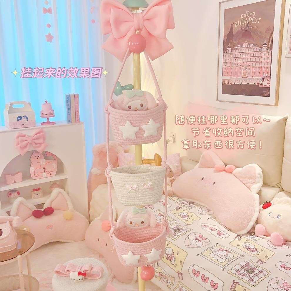 Pink living room bedroom Melody hanging basket