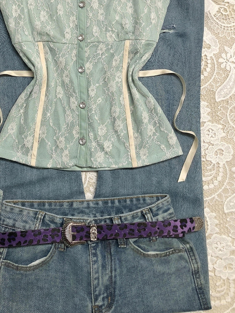 light green lace tank top