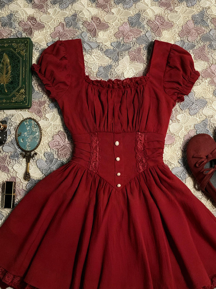retro corset red dress
