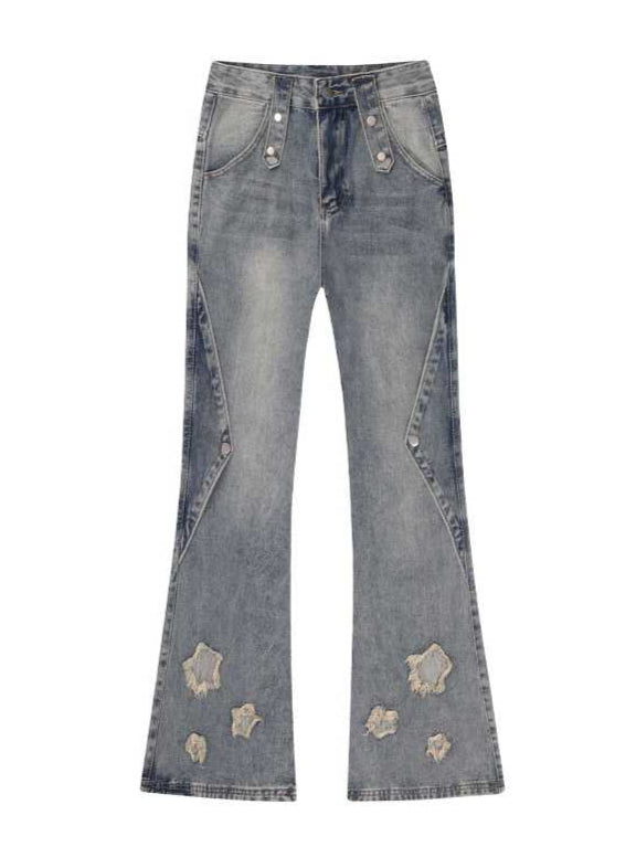 Star Girl Patch Micro-flared Coquette Jeans